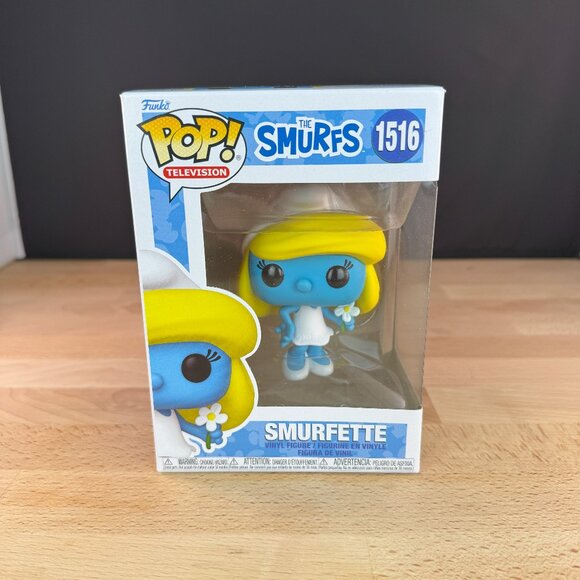 Funko Pop! The Smurfs Smurfette with Flower Vinyl Figure #1516 - Picture 2 of 9